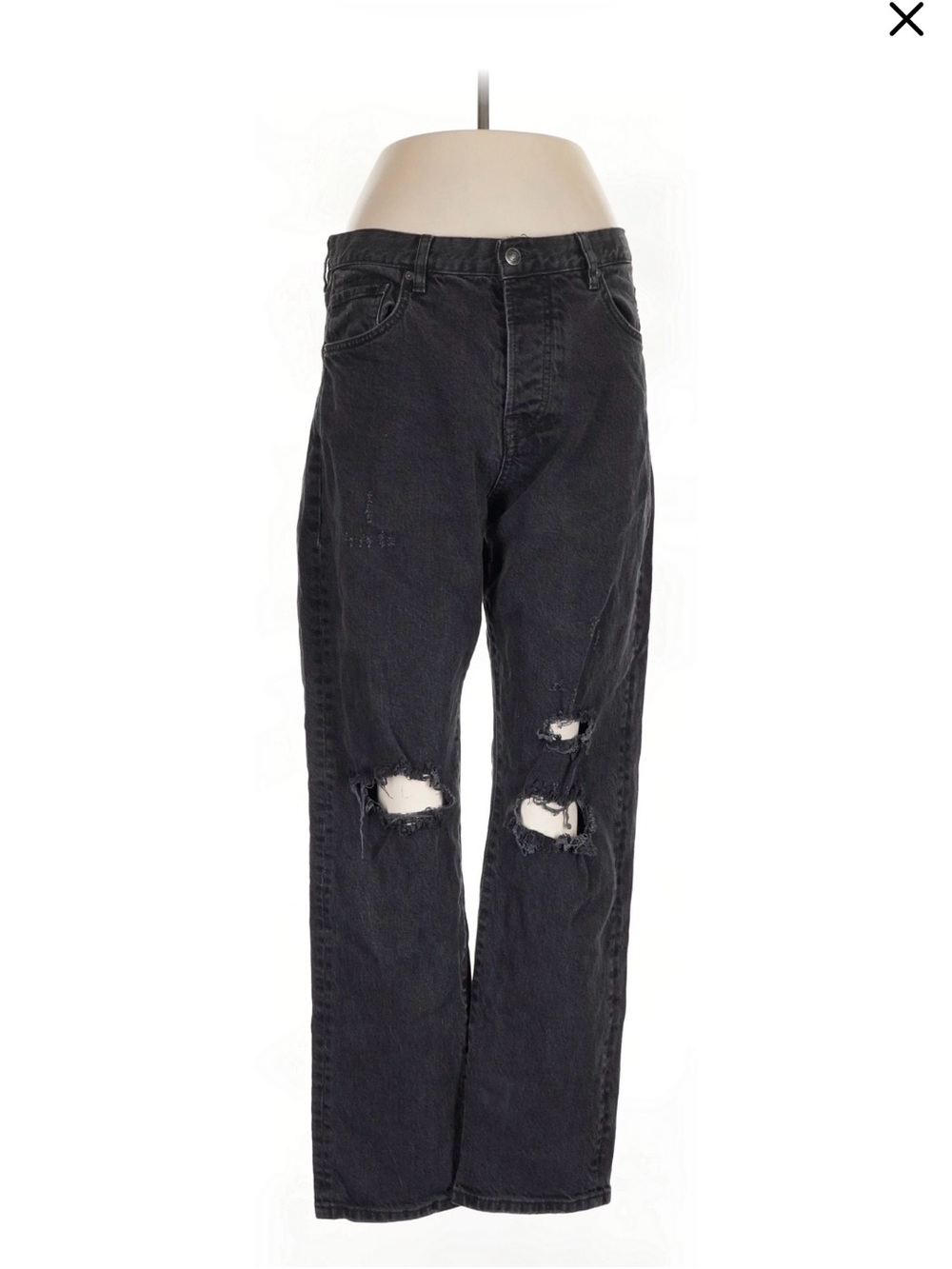We The Free Free People Black Distressed Jeans Size 30
